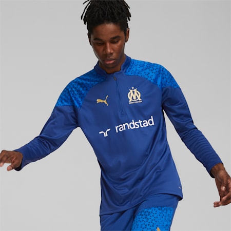 Maglia da training calcio con zip corta Olympique de Marseille, Clyde Royal-PUMA Team Royal-Sun Glitter, small