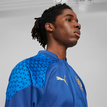 Olympique de Marseille Fußball-Trainings-Top mit Viertelreißverschluss, Clyde Royal-PUMA Team Royal-Sun Glitter, small