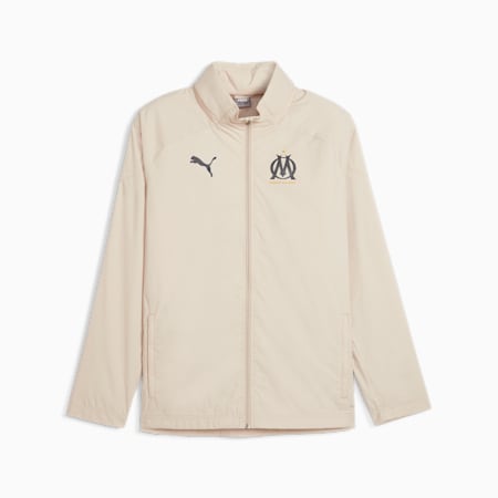 Olympique de Marseille Football All-Weather Jacket, Granola-Sand Dune, small