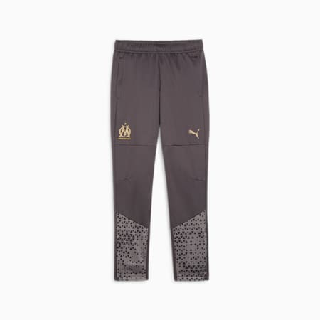 Pantaloni da training calcio Olympique de Marseille da ragazzi, Dark Coal-Sand Dune, small