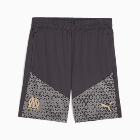 Olympique de Marseille voetbaltrainingsshort, Dark Coal-Sand Dune, small