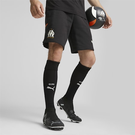 Shorts da calcio Olympique de Marseille Casuals, PUMA Black-Rickie Orange, small
