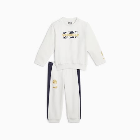 Olympique de Marseille FtblCore Toddlers' Tracksuit, Feather Gray-Clyde Royal, small