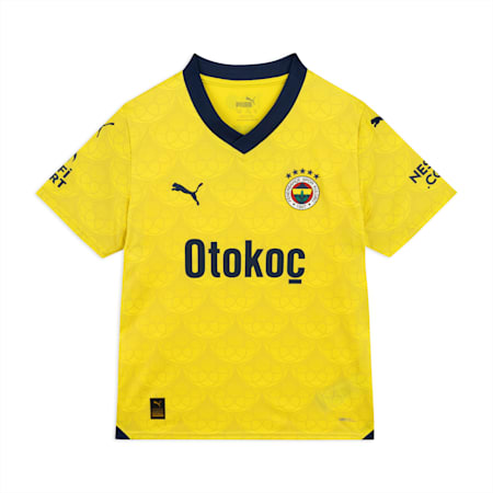 Fenerbahçe S.K. 23/24 uitshirt voor jongeren, Blazing Yellow-Medieval Blue, small