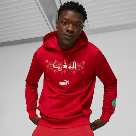 Hoodie FtblCulture Maroc, Tango Red, small