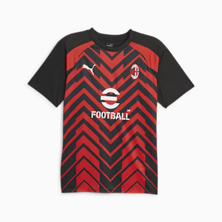 Camiseta deportiva A.C. Milan prepartido de manga corta para hombre, For All Time Red-PUMA Black, small