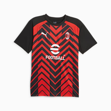 Męska koszulka przedmeczowa A.C. Milan z krótkim rękawem, For All Time Red-PUMA Black, small