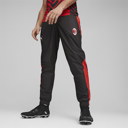 Tkane spodnie przedmeczowe AC Milan, PUMA Black-For All Time Red, small