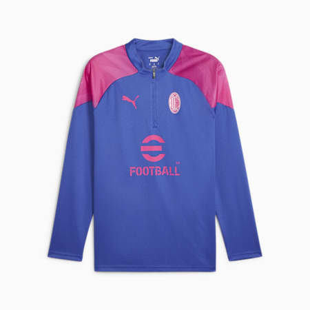 Piłkarska bluza treningowa AC Milan z zamkiem 1/4, Royal Sapphire, small