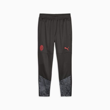 AC Milan Men's Soccer Training Pants, PUMA Black-Flat Medium Gray, small