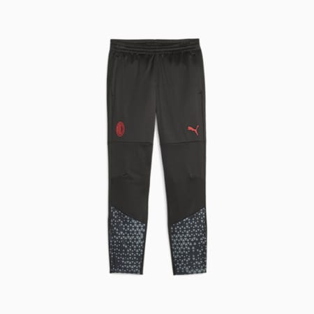 Pantaloni da training calcio AC Milan da ragazzi, PUMA Black-Flat Medium Gray, small