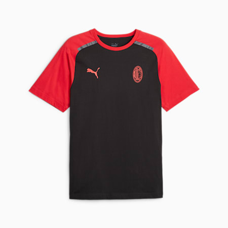 AC Milan Casuals voetbal T-shirt, PUMA Black-For All Time Red, small