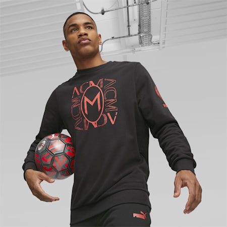 AC Milan FtblCore Sweatshirt, PUMA Black-For All Time Red, small