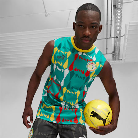 Senegal FtblCulture Men's Sleeveless Jersey, Pepper Green, small-DFA