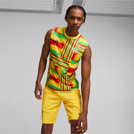 Ghana FtblCulture Men's Sleeveless Jersey, Pelé Yellow, small-DFA