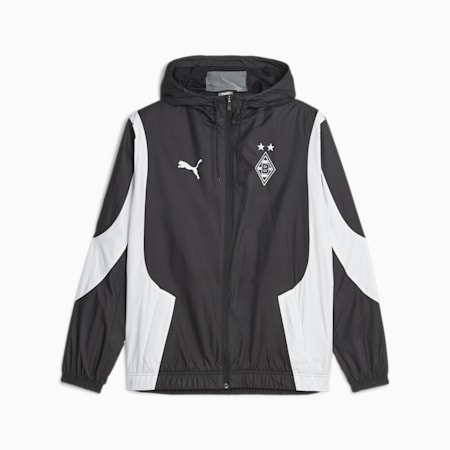 Borussia Mönchengladbach Football Pre-match Anthem Jacket, PUMA Black-PUMA White, small
