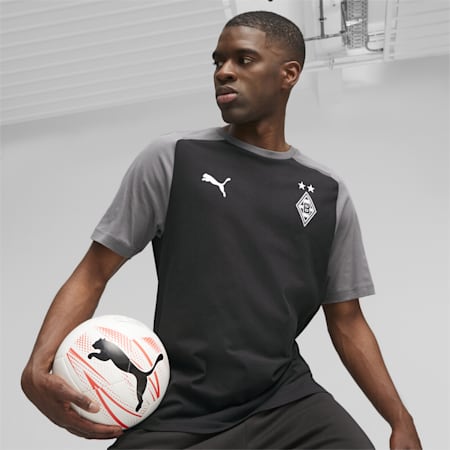 Borussia Mönchengladbach Casuals Tee, PUMA Black-Flat Medium Gray, small