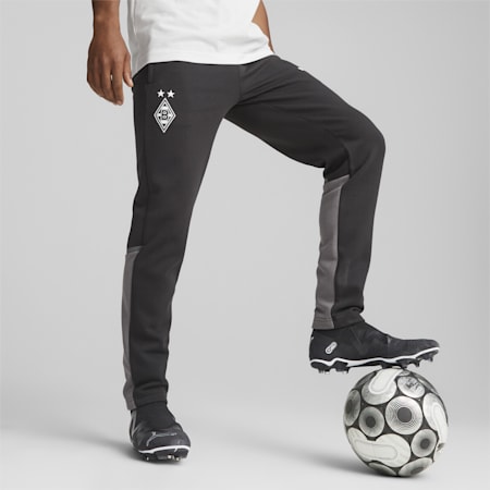 Pantalon de survêtement décontracté Borussia Mönchengladbach, PUMA Black-Flat Medium Gray, small