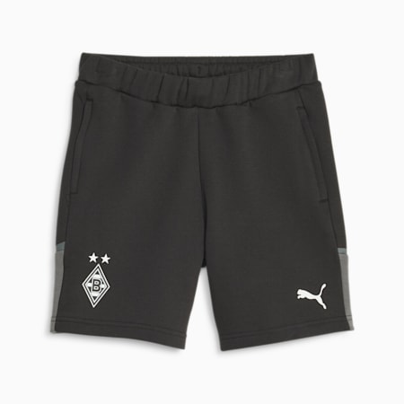 Shorts da calcio Borussia Mönchengladbach Casuals da ragazzi, PUMA Black-Flat Medium Gray, small