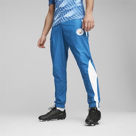 Męskie tkane spodnie przedmeczowe Manchester City F.C., Lake Blue-PUMA White, small
