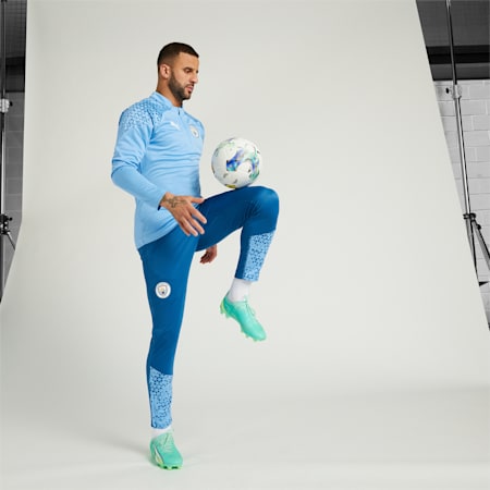 Piłkarskie treningowe spodnie dresowe Manchester City, Lake Blue-Team Light Blue, small