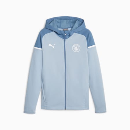 Manchester City Football Casuals Hooded Jacket, Blue Wash-Deep Dive, small