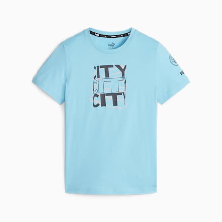 Manchester City FtblCore Graphic T-shirt voor jongeren, Hero Blue-Dark Navy, small
