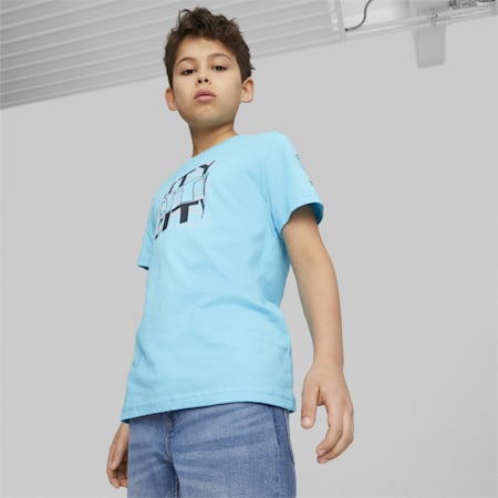 Camiseta juvenil Manchester City FtblCore gráfica, Hero Blue-Dark Navy, small