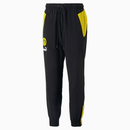 Borussia Dortmund Woven Pants Men, PUMA Black-Cyber Yellow, small