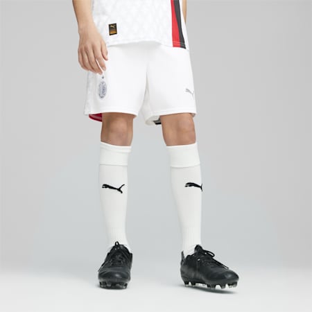 AC Milan Youth Football Shorts, PUMA White-Feather Gray, small