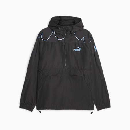 Chaqueta Olympique de Marseille FtblStatement con capucha, PUMA Black-Light Aqua, small