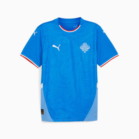 Męska, domowa koszulka reprezentacji Islandii w piłce nożnej 2024, Racing Blue-PUMA White, small