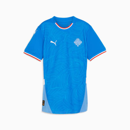 Camiseta de fútbol para mujer de Islandia 2024 (local), Racing Blue-PUMA White, small
