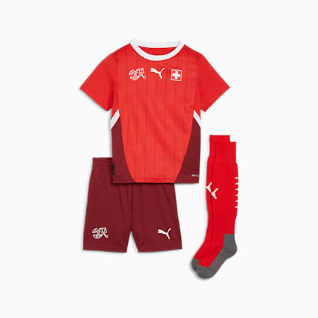 Minikit de fútbol de local de Suiza 2024, PUMA Red-Team Regal Red, small