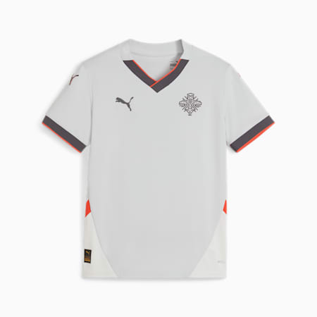 Camiseta de fútbol de visitante de Islandia 2024 juvenil, Ash Gray-Warm Earth, small