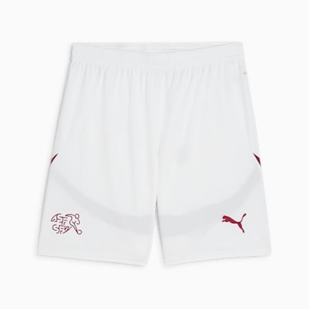 Shorts de fútbol réplica para hombre de Suiza, PUMA White-Team Regal Red, small