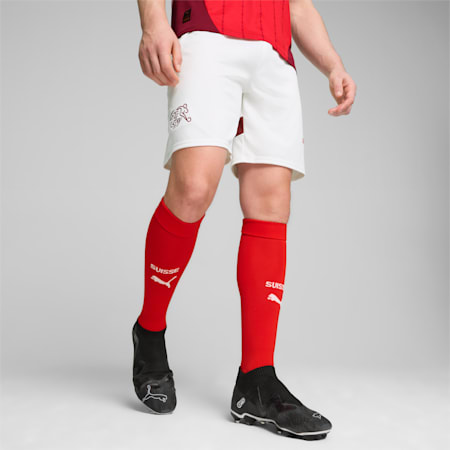 Short de football 2024 Suisse Homme, PUMA White-Team Regal Red, small