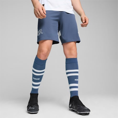 Schweiz Replica-Fußballshorts Herren, Inky Blue-PUMA White, small