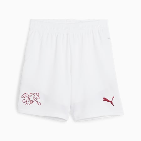 Shorts de fútbol réplica juveniles de Suiza, PUMA White-Team Regal Red, small