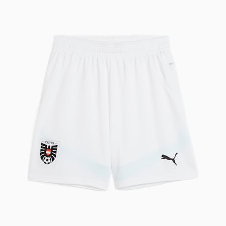 Shorts da calcio Austria replica da ragazzi, PUMA White-Electric Peppermint, small