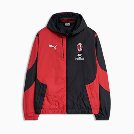 ACM 프리매치 우븐 자켓<br>ACM Prematch Woven Jacket, PUMA Black-For All Time Red, small-KOR