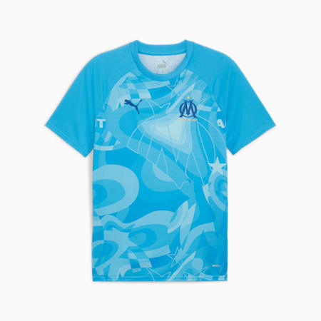 Koszulka przedmeczowa Olympique Marsylia, Bleu Azur-Clyde Royal, small