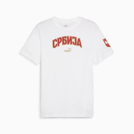Męska koszulka Serbia Ftblicons, PUMA White-Dark Cherry, small