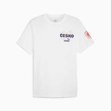 T-shirt Repubblica Ceca Ftblicons da uomo, PUMA White-For All Time Red, small