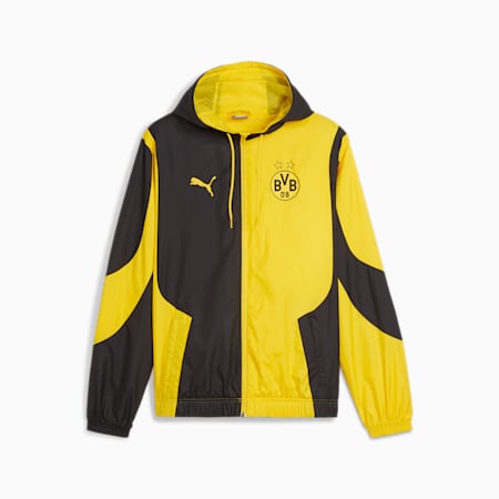 Borussia Dortmund Pre-match Jacket, Cyber Yellow-PUMA Black, small