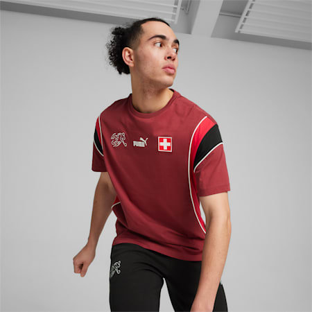 Switzerland FtblArchive Men's Tee, Team Regal Red-Fast Red, small