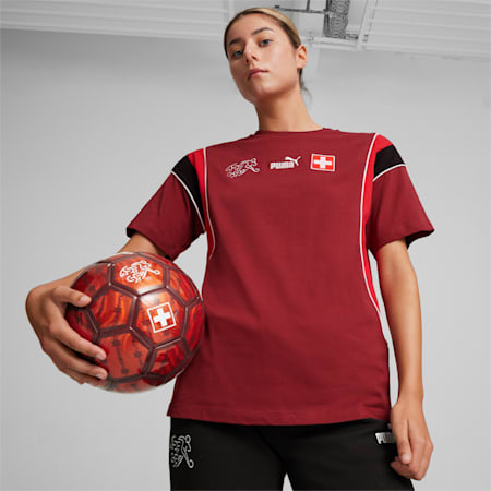 Switzerland FtblArchive Women's Tee, Team Regal Red-Fast Red, small