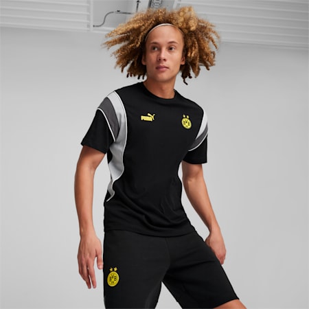 Borussia Dortmund FtblArchive T-shirt, PUMA Black-Cool Mid Gray, small