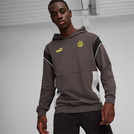 Borussia Dortmund FtblArchive Hoodie, Shadow Gray-Cool Mid Gray, small