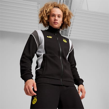 Kurtka dresowa Borussia Dortmund FtblArchive, PUMA Black-Cool Mid Gray, small